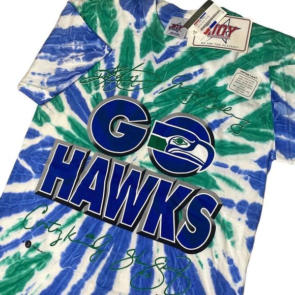 Vintage Seattle Seahawks T Shirt Deadstock Medium Tie Dye NWT Springs Galloway - Picture 1 of 8